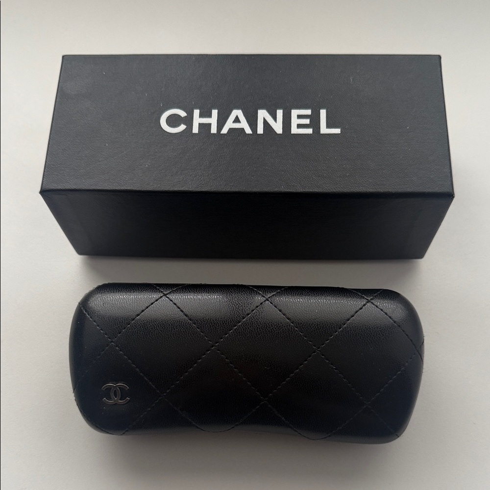 CHANEL Black Quilted Eyewear Case and Box, 15.5cm Long